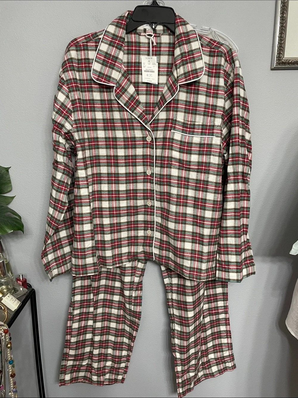 J. Crew Red, Green and White Plaid Women's Pajama Set